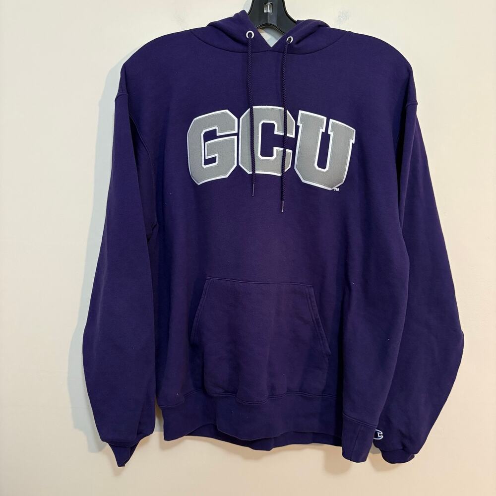 Champion GCU Grand Canyon University Purple Hoodie Mens L Pullover Sweatshirt